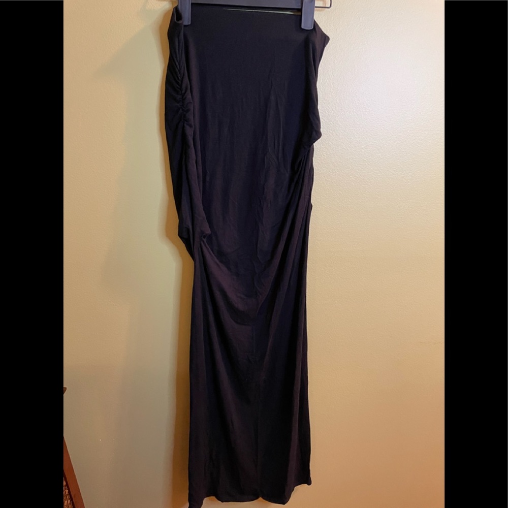 Green Envelope Long Skirt W/Slit Mini Skirt Underneath- S